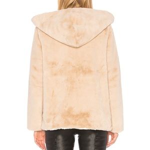 525 America vegan fur reversible open front hooded coat